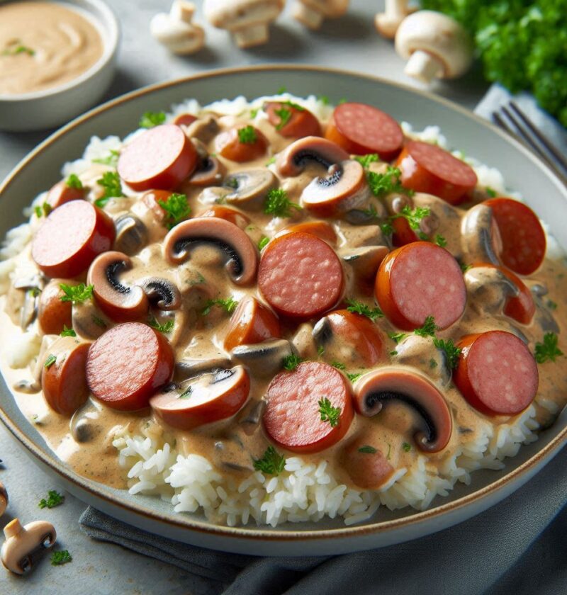 Klassisk Korv Stroganoff Recept med Ris